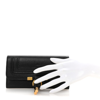 CHLOE Calfskin Marcie Continental Flap Wallet Black