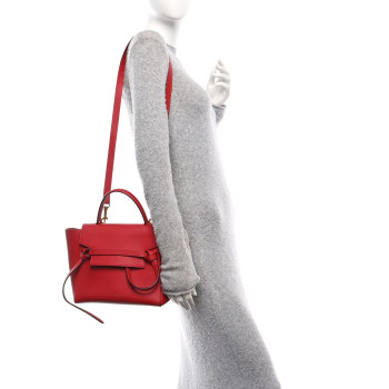 CELINE Grained Calfskin Micro Belt Bag Coquelicot
