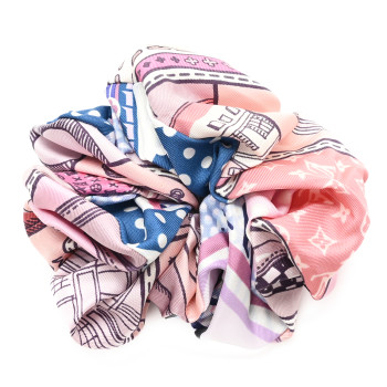 LOUIS VUITTON Silk Monogram Be Mindful Trop Chou Scrunchie Blush Pink
