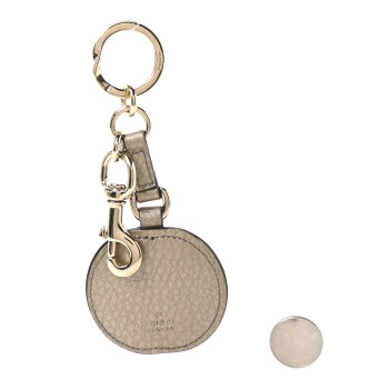 GUCCI Metallic Pebbled Calfskin GG Key Charm Golden Beige