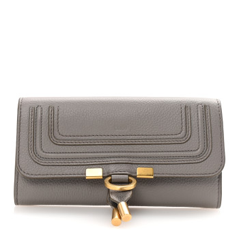 CHLOE Calfskin Marcie Long Wallet Cashmere Grey