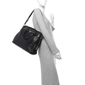 PRADA Glace Calf Tote Black