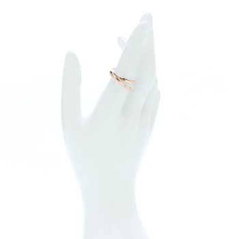 HERMES 18K Rose Gold Diamond Vertige Coeur Ring 53 6.5