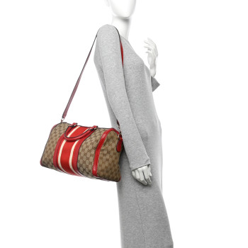 GUCCI Monogram Vintage Web Medium Boston Red