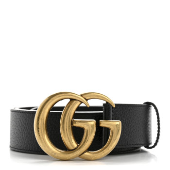 GUCCI Calfskin Double G 40mm Belt 90 36 Black