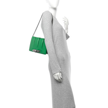 ALEXANDER MCQUEEN Calfskin Small Slash Bag Bright Green