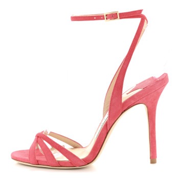 JIMMY CHOO Suede Dielle 100 Mule Pumps 35 Coral