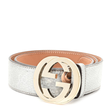 GUCCI Guccissima Interlocking G Belt 85 34 Silver
