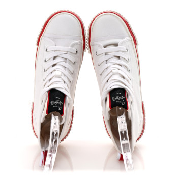 CHRISTIAN LOUBOUTIN Olona Canvas Womens Pedro Flat Sneakers 38 White