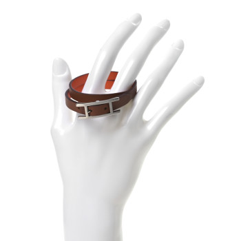 HERMES Swift Behapi Double Tour Reversible Bracelet T2 Orange Gold
