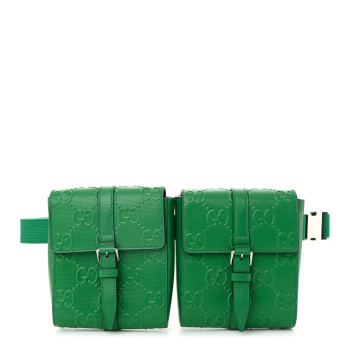 GUCCI Calfskin GG Tennis Embossed 2 Detachable Pouch Belt Bag New Shamarock