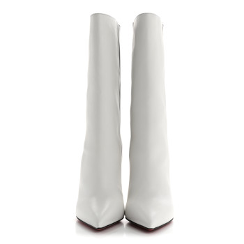 CHRISTIAN LOUBOUTIN Calfskin Astrilarge 100 Booties 37.5 White Black