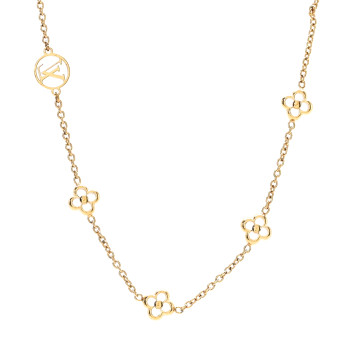 LOUIS VUITTON Metal Flowerful Choker Necklace Gold