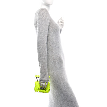 VALENTINO GARAVANI Calfskin Micro Rockstud Spike Shoulder Bag Lime