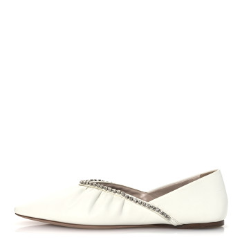 MIU MIU Nappa Crystal Ballerina Flats 35.5 White