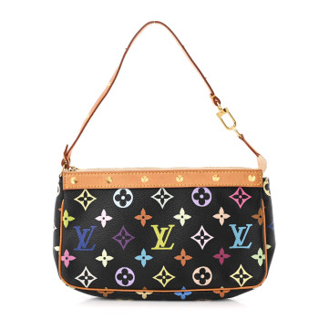 LOUIS VUITTON Monogram Multicolor Pochette Accessories Black