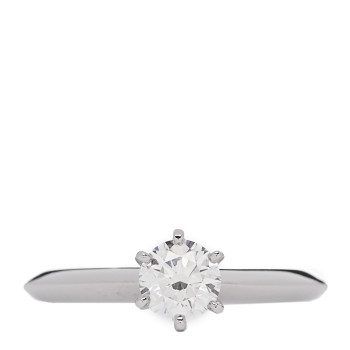 TIFFANY Platinum Diamond .55ct Solitaire Engagement Ring 51 5.75