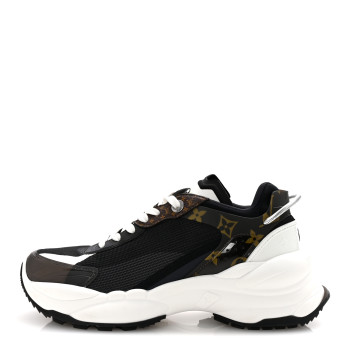LOUIS VUITTON Monogram Calfskin Run 55 Sneakers 39 Black