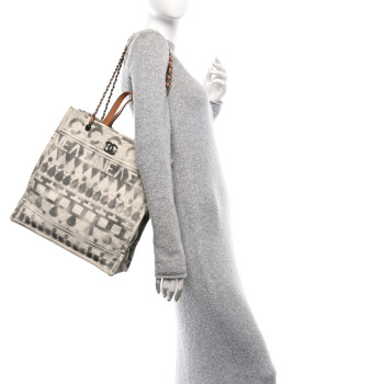 CHANEL Canvas Small Iliad Shopping Tote Beige