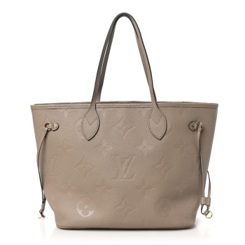 LOUIS VUITTON Empreinte Monogram Giant Neverfull MM Tourterelle