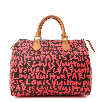 LOUIS VUITTON Monogram Graffiti Speedy 30 Fuchsia