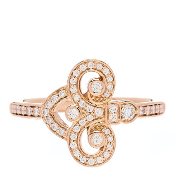 TIFFANY 18K Rose Gold Diamond Fleur de Lis Ring 53 6.5