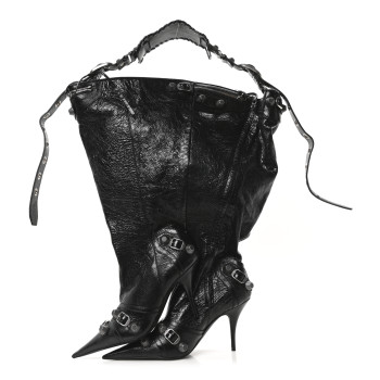 BALENCIAGA Agneau Arena Le Cagole Boot Bag Black