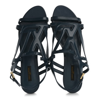 LOUIS VUITTON Patent Sandals LV Sandals 40 Blue
