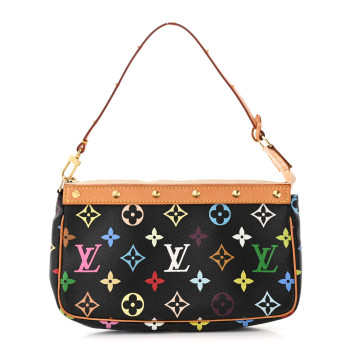 LOUIS VUITTON Monogram Multicolor Pochette Accessories Black