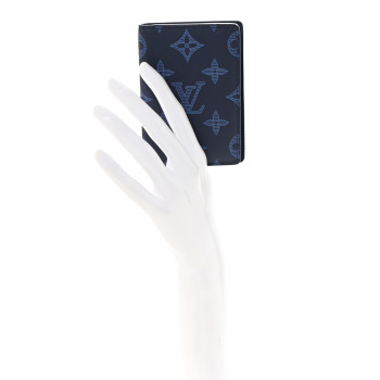 LOUIS VUITTON Calfskin Monogram Shadow Pocket Organizer Blue