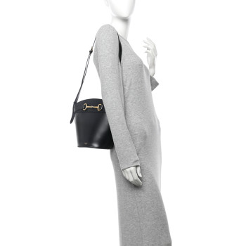 CELINE Calfskin Crecy Bucket Bag Black