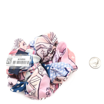 LOUIS VUITTON Silk Monogram Be Mindful Trop Chou Scrunchie Blush Pink