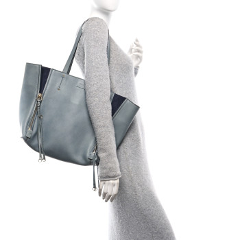 CHLOE Smooth Calfskin Medium Milo Shopping Tote Cloudy Blue