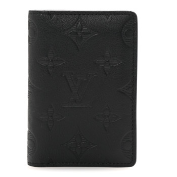 LOUIS VUITTON Calfskin Monogram Shadow Pocket Organizer Black