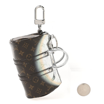 LOUIS VUITTON Metallic Nebula Monogram Mini Keepall Pouch Bag Charm