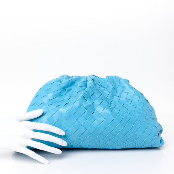 BOTTEGA VENETA Nappa Maxi Intrecciato The Pouch Oversized Clutch Swimming Pool