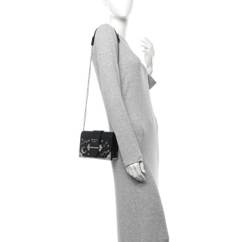 PRADA City Calf Saffiano Cahier Astrology Bag Black