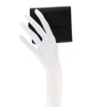 CHRISTIAN DIOR Ultra Matte Calfskin Saddle Lotus Wallet Black
