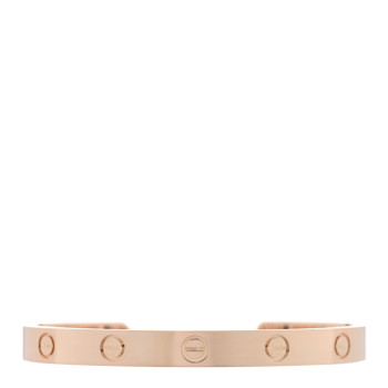CARTIER 18K Pink Gold LOVE Cuff Bracelet 17