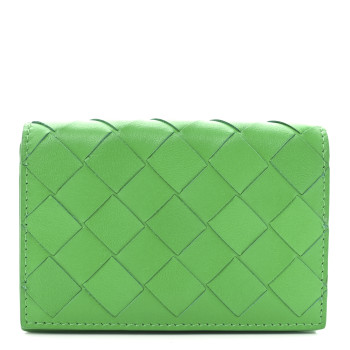 BOTTEGA VENETA Nappa Intrecciato Card Holder Parakeet