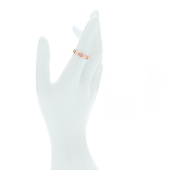 HERMES 18K Rose Gold PM Chaine d'Ancre Enchainee Ring 53 6.5