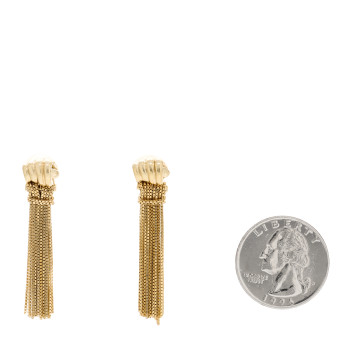 BOTTEGA VENETA Sterling Silver Tassel Drop Earrings Gold