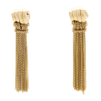 BOTTEGA VENETA Sterling Silver Tassel Drop Earrings Gold