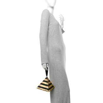CHANEL Metallic Lambskin CC Kheops Pyramid Bag Gold Black