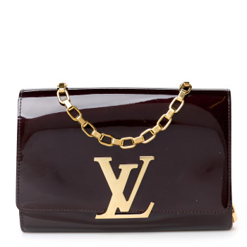 LOUIS VUITTON Patent Chain Louise GM Amarante