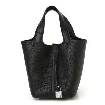 HERMES Taurillon Clemence Picotin Lock 18 PM Black