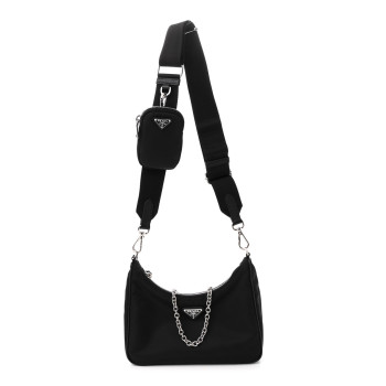 PRADA Nylon Re-Edition 2005 Shoulder Bag Black