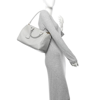 LOUIS VUITTON Calfskin Minigram Speedy Soft 30 Cloud Gray LOUIS VUITTON Calfskin Minigram Speedy Soft 30 Cloud Gray