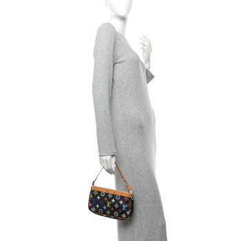 LOUIS VUITTON Monogram Multicolor Pochette Accessories Black