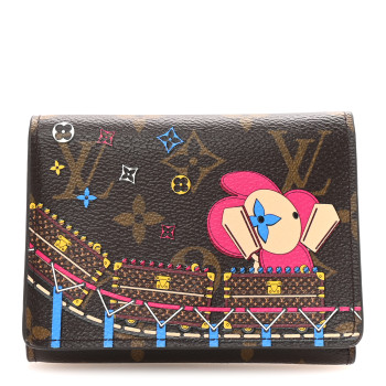 LOUIS VUITTON Monogram 2020 Christmas Animation Roller Coaster Victorine Wallet Pivoine